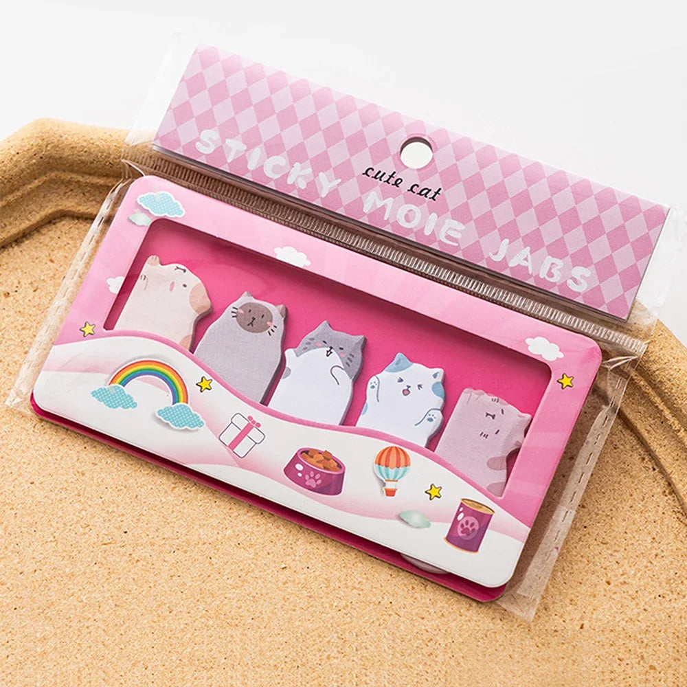 150 Sheets Cute Cartoon Animal Sticky Notes & Bookmarks Set