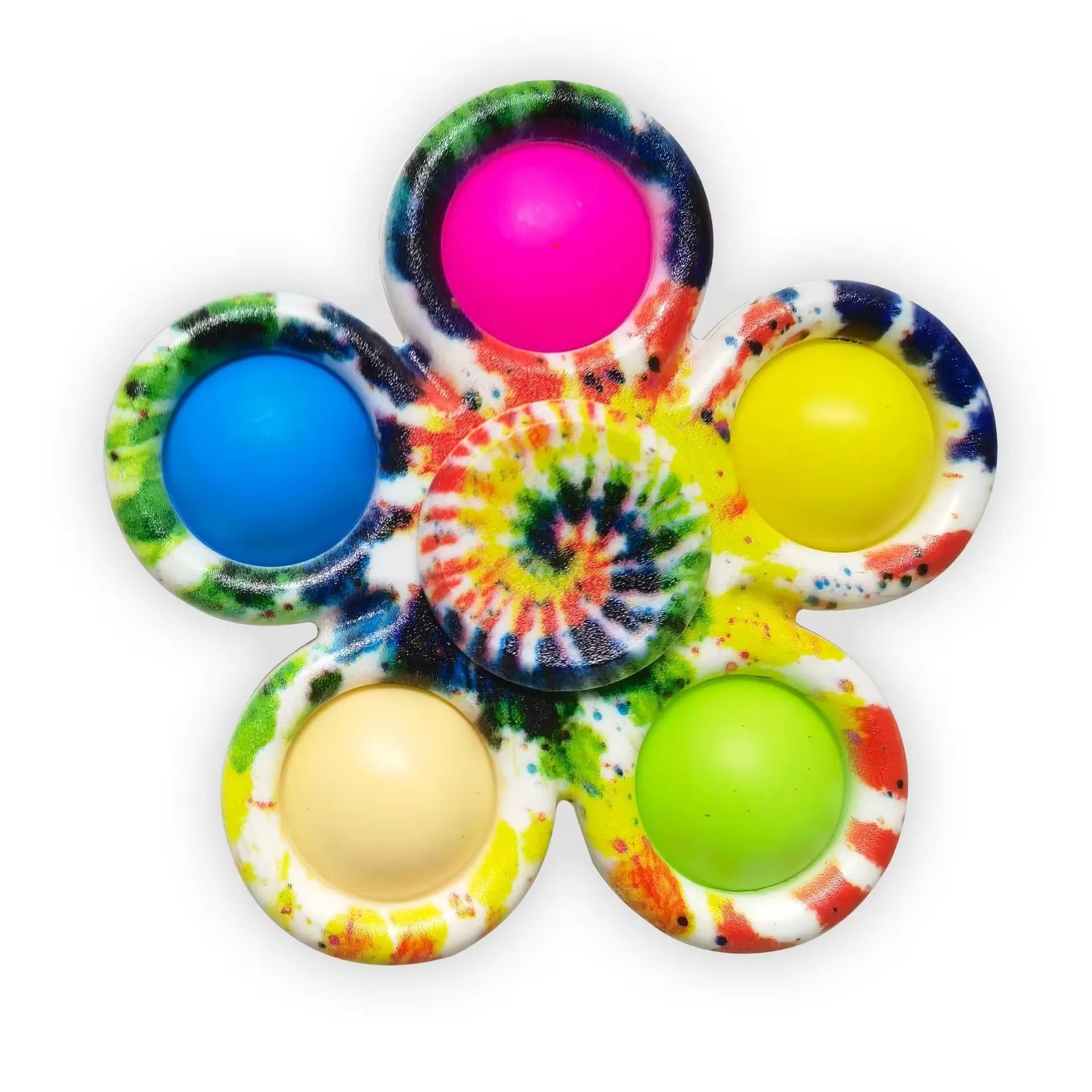 2-in-1 Tie-Dye Fidget Spinner & Push Bubble Pop Toy