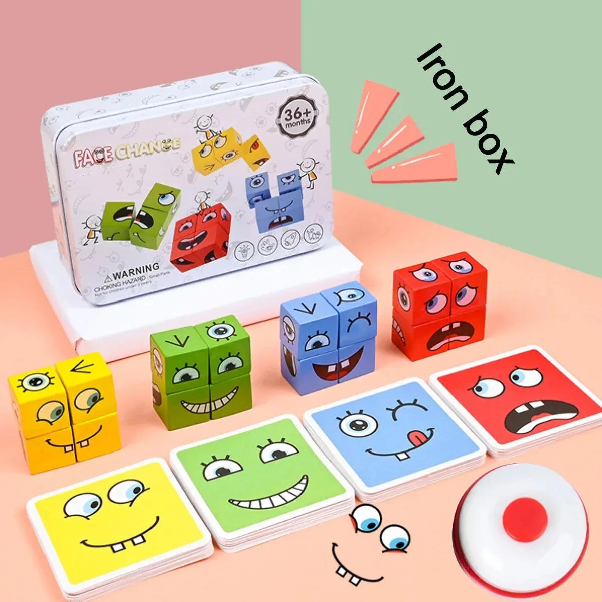 Wooden Expression Puzzle Board Game
