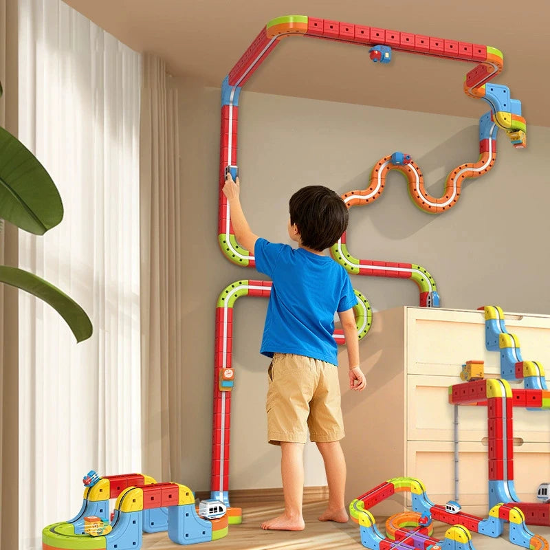 DIY Electronic Kids Magic Train Building Blocks