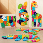 3D Wooden Animal Jigsaw Puzzle for Toddlers