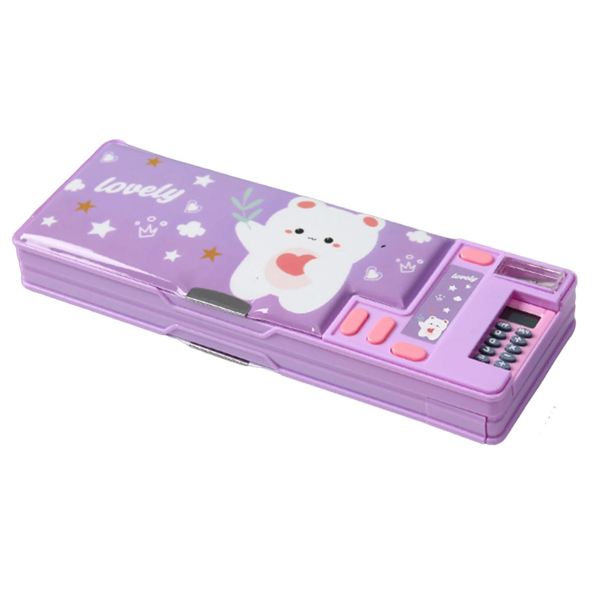 Cartoon Pencil Case with Calculator for Kids