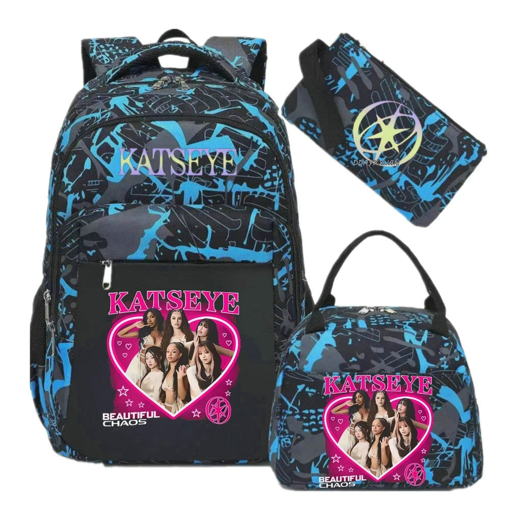 KATSEYE Camouflage School Backpack