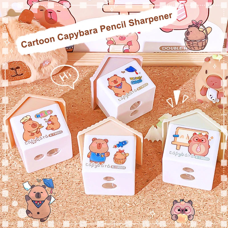 Cute Cartoon Capybara Double Hole Pencil Sharpener
