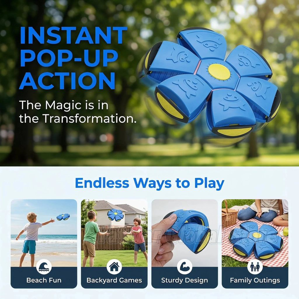 New Orange Flying Saucer Ball Magic Deformation Foot Pressure Decompression Vent Outdoor Sports Parent-Child Active Toy Kids Fun
