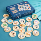 Montessori Wooden Memory Chess Game | Kids Pattern Matching Puzzle