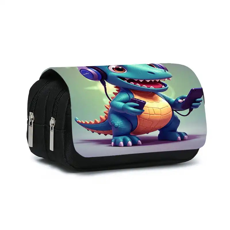 3D Cartoon Dinosaur Double Layer Pencil Case for Kids