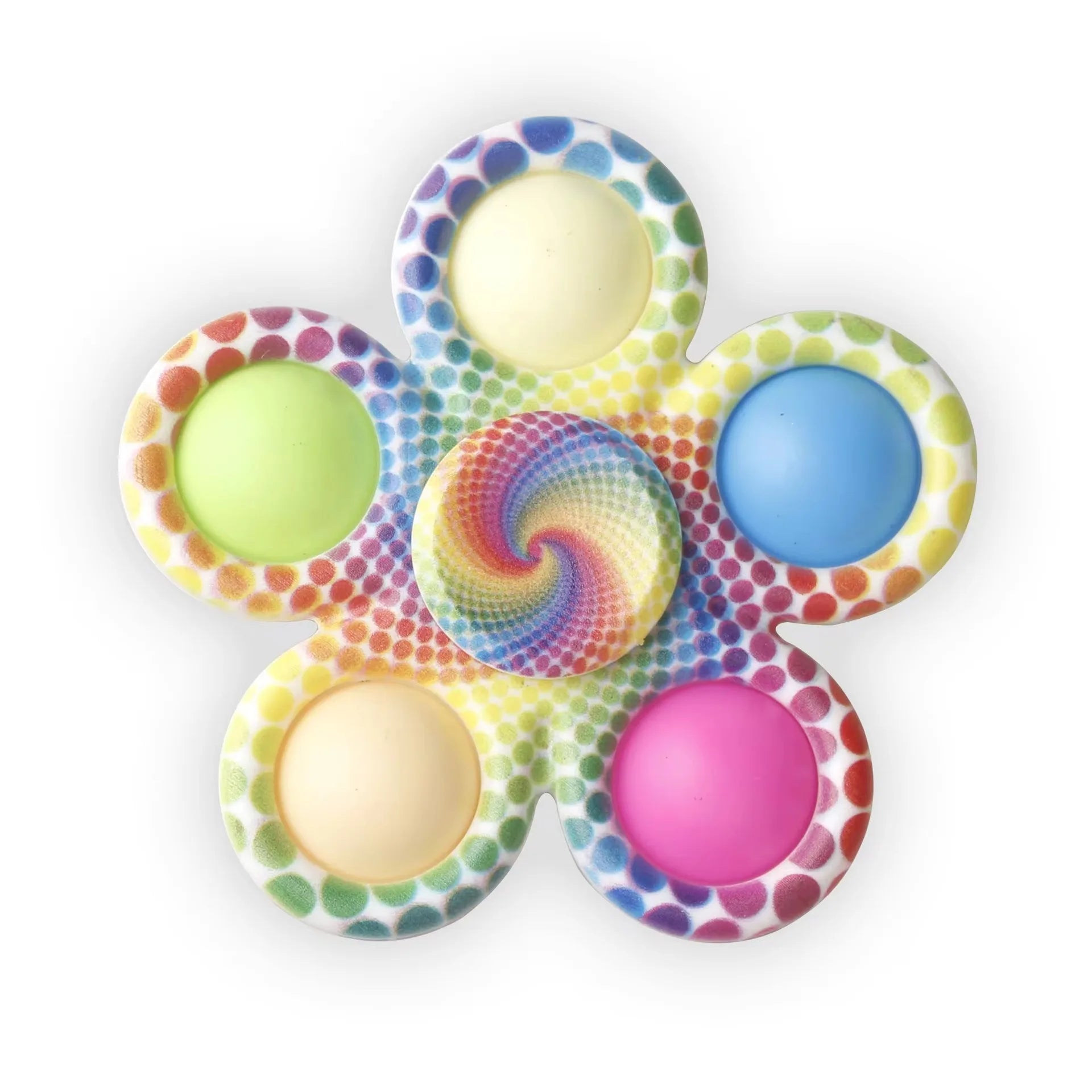 2-in-1 Tie-Dye Fidget Spinner & Push Bubble Pop Toy