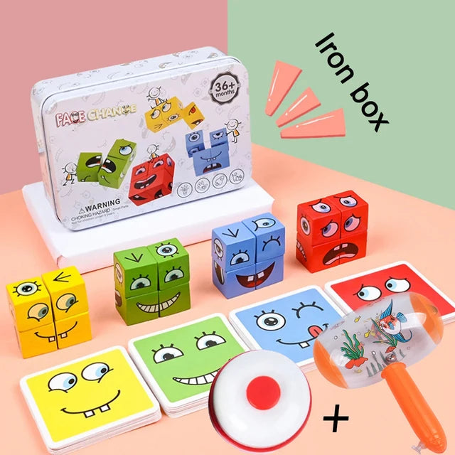 Wooden Expression Puzzle Board Game