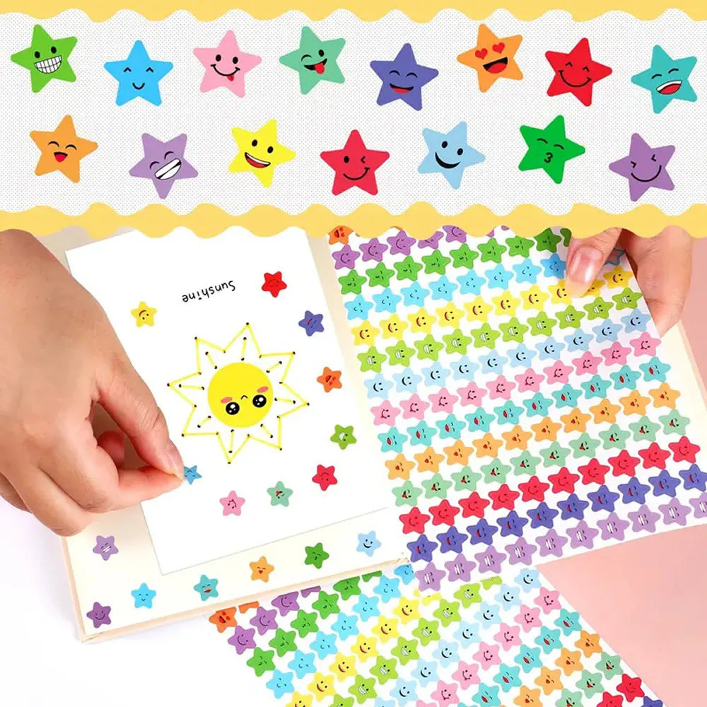 Happy Face & Stars Reward Stickers Pack for Kids & Teachers
